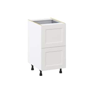 18 in. W x 24 in. D x 34.5 in. H Littleton Painted in Gray Shaker Assembled Base Kitchen Cabinet with a Inner Drawer