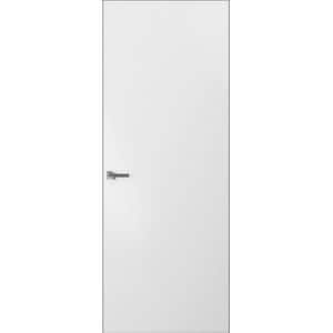 0010 28 in. x 84 in.Right-Hand/Inswing Primed Solid Core Wood Flush Mount Hidden Frameless Door with Hinge