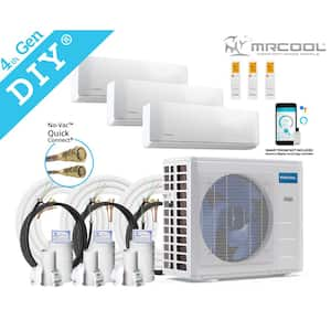 DIY 36,000 BTU 3-Ton 3-Zone 21.5 SEER Ductless Mini-Split AC and Heat Pump with 12K+12K+18K & 16,16,50ft Lines