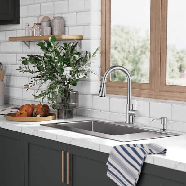 androme Single-Handle Pull Down Sprayer Kitchen Faucet with Soap