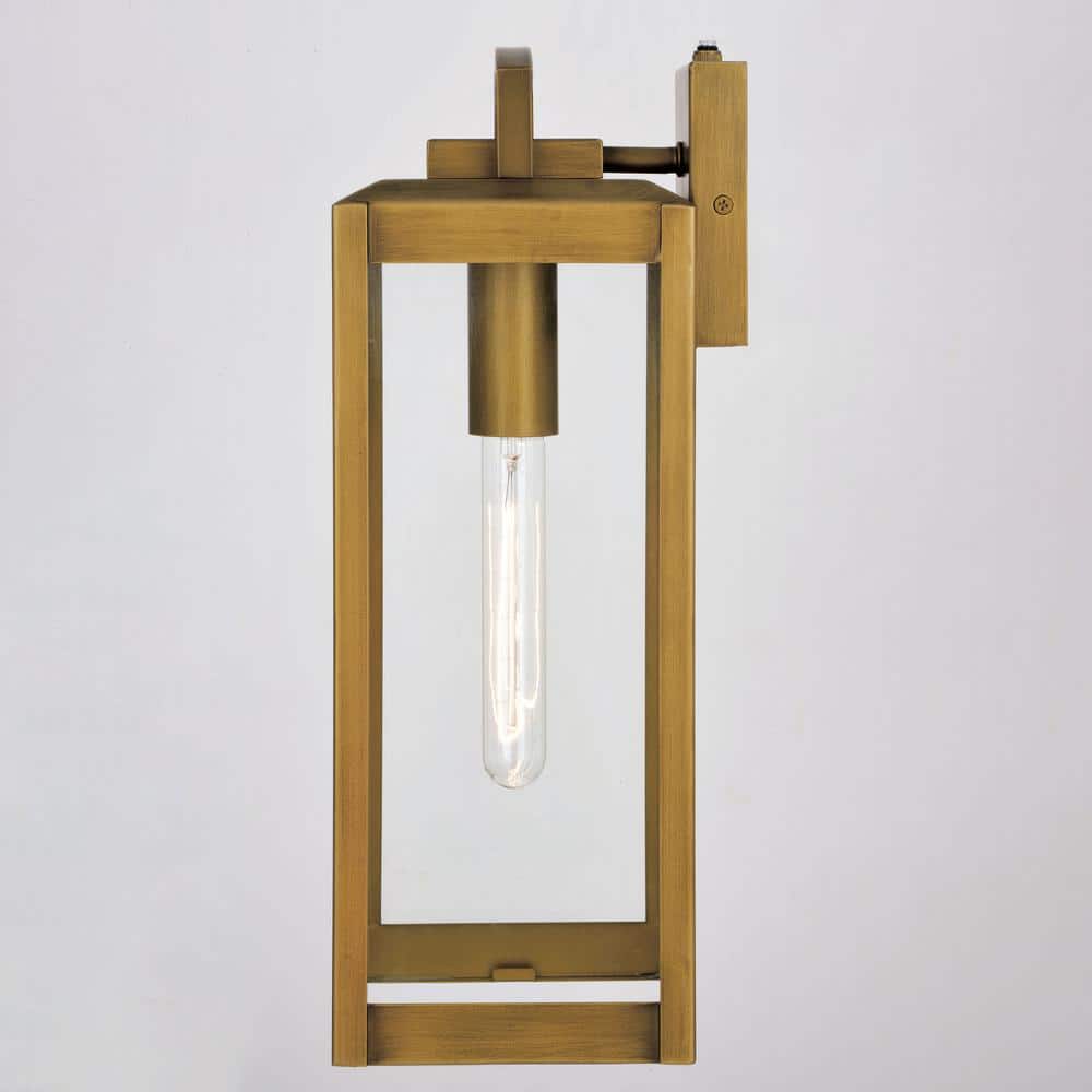 Kinzie Vintage Brass Gold Dimmable Outdoor Wall Sconce