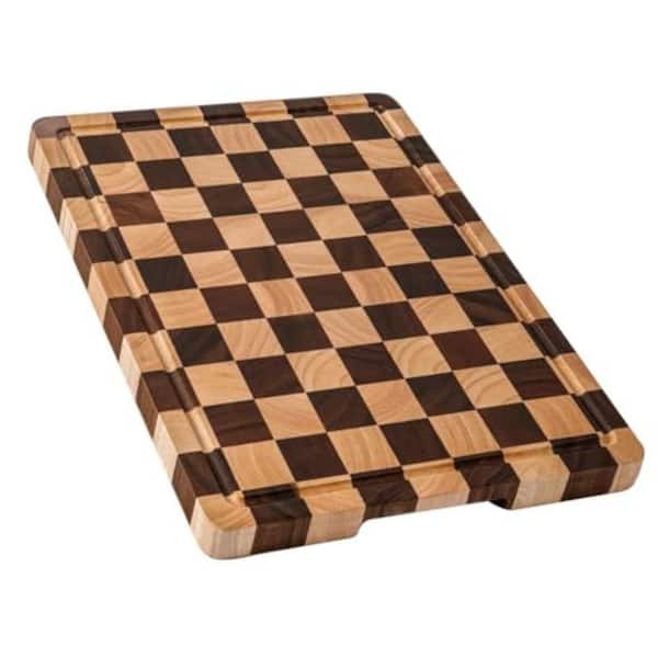 16.5 in. x 11.6 in. Rectangular Acacia Wood Cutting Board with with Juice Grooves and Handle, Hand Wash Only