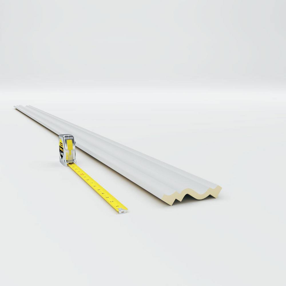 94.5" White Polyurethane Traditional Crown Moulding