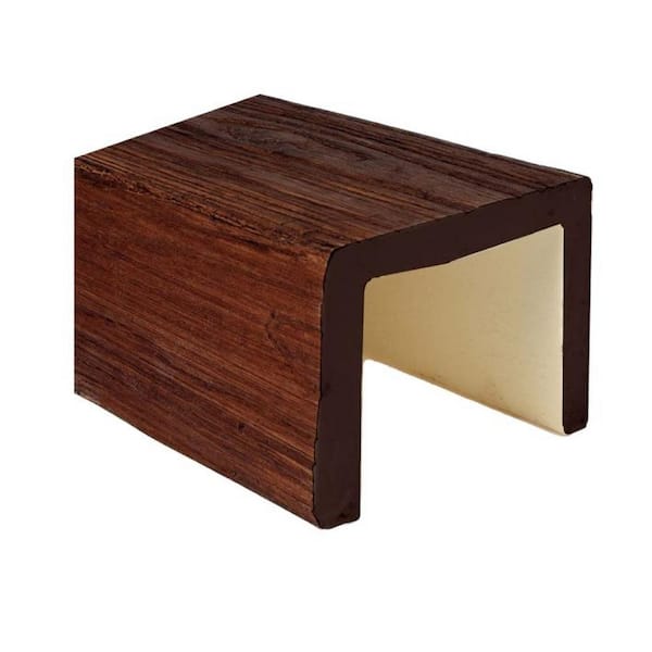 6 in. x 8-1/8 in. x 6 in. Long Walnut Classic Raised Faux Wood Beam Sample