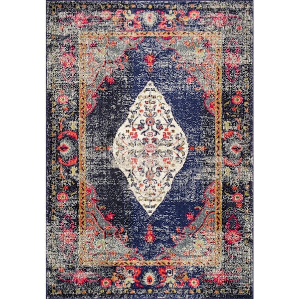 nuLOOM Veronica Oriental Persian Navy 8 ft. x 11 ft. Area Rug