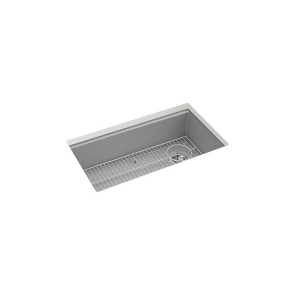 KOHLER Billings 32.5 in. undermount single-bowl kitchen sink in Matte Grey
