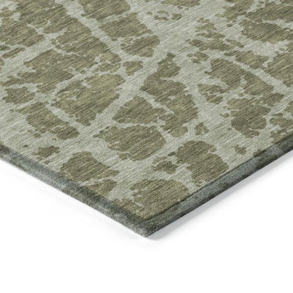 Green 10 ft. x 14 ft. Abstract Indoor /Outdoor Area Rug