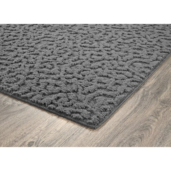 Ivy Cinder Gray 4 ft. x 6 ft. Casual Tufted Solid Color Floral Polypropylene Area Rug