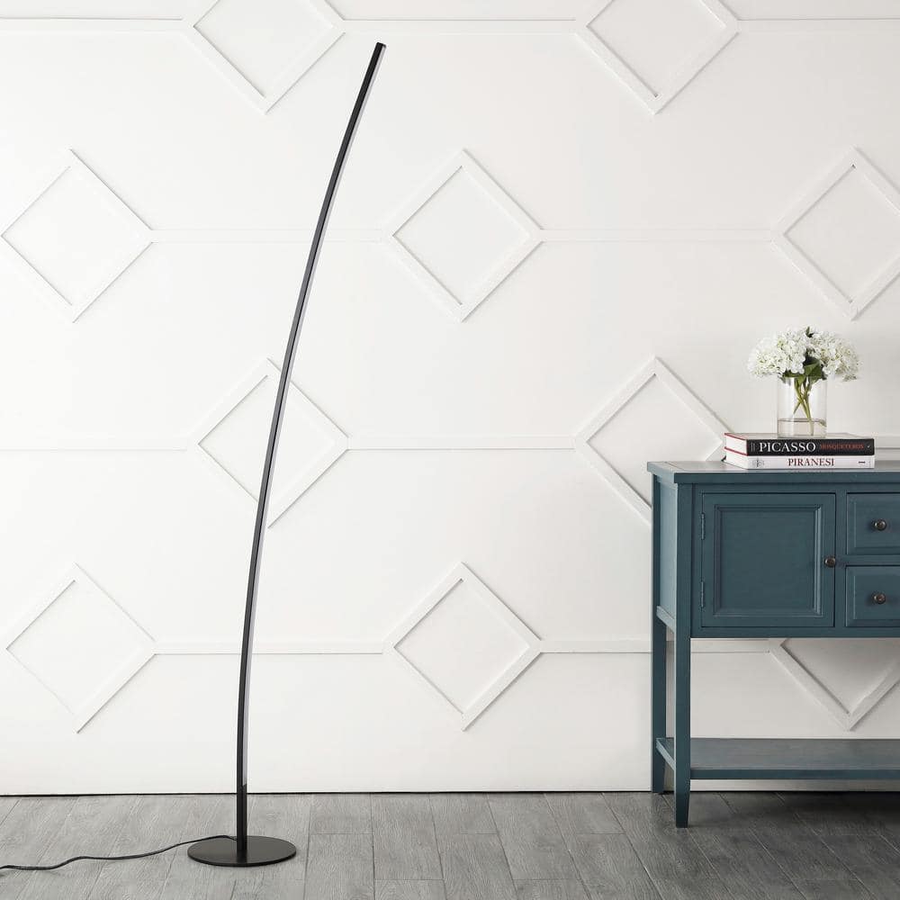Malthe 71" Black Aluminum/Iron Arc LED Floor Lamp