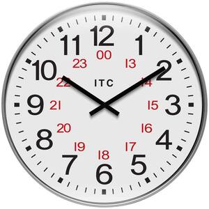 Profuse 24-Hour ITC Business Wall Clock, Silver, 19 in.