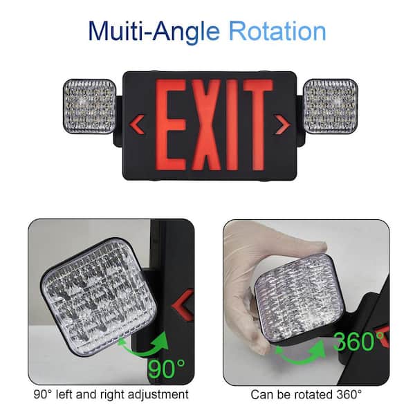 Ahfiwaso Efficient Hardwired 120-Volt Integrated LED Black Exit