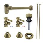 Modern 1-1/4 in. Brass Plumbing Sink Trim Kit with Bottle Trap and Drain in Antique Brass
