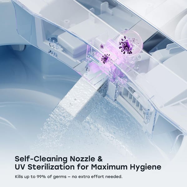 ADA Height Elongated Smart Bidet Toilet in White with Water Tank, Pump, Map Flush 1000g, Auto Open/Close, Deodorization