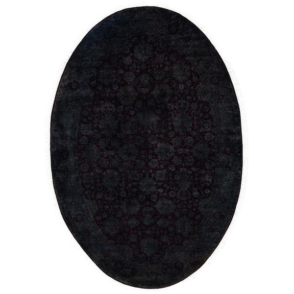 Overdyed Gray 4 x 6 Solid Wool Indoor Area Rug