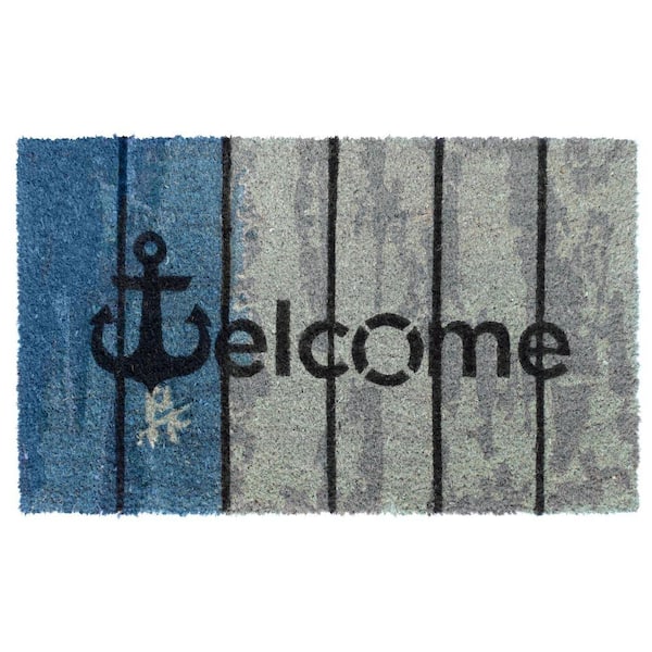 Multi Welcome Anchor Plank 18 in. x 30 in. Doormat