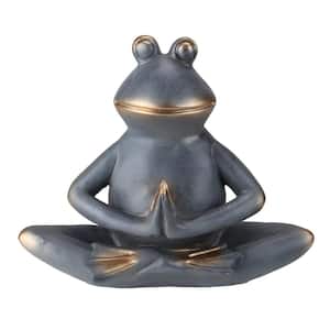 11 in. Frog Sitting in A Sukhasana Yoga Position Garden Statue