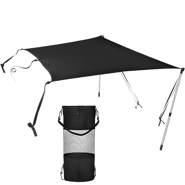 VEVOR T-Top Sun Shade Kit 6 ft. x 7 ft. UV-Proof 600D T-top Extension Kit with Rustproof Telescopic Poles for T-Top Bimini Top
