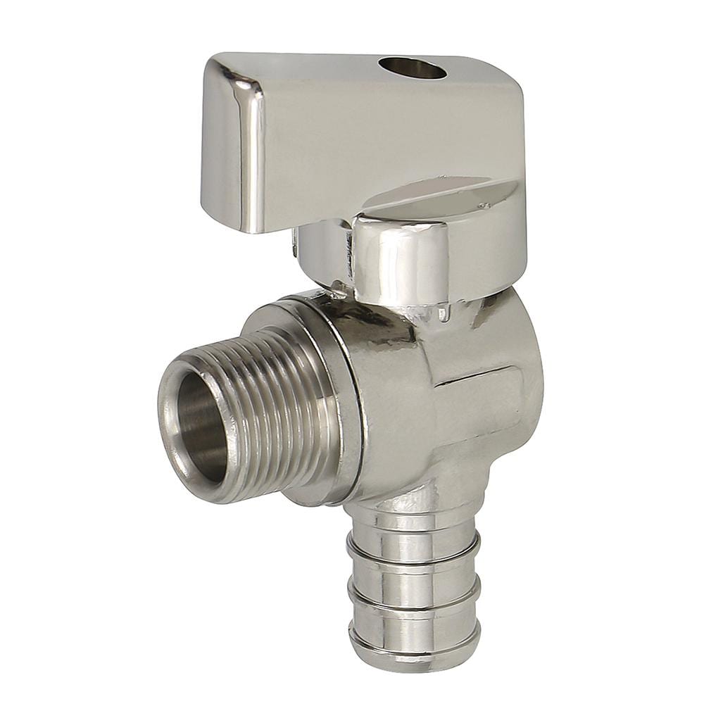 1/2 in. F1807 PEX x 3/8 in. OD COMP Quarter Turn Angle Compact Supply Stop valve Lead Free Chrome Plated Brass price history on PriceWatchPro
