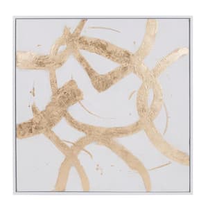 White Ballare Canvas Floater Frame Abstract Wall Art 42 in. x 42 in.