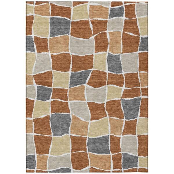 Chantille Machine Washable Indoor/Outdoor Abstract ACN2843 Paprika 10 ft. x 14 ft. Area Rug