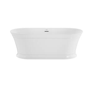 Lyndsay 67 in. Acrylic Flatbottom Soaking Bathtub in White with White Drain Included