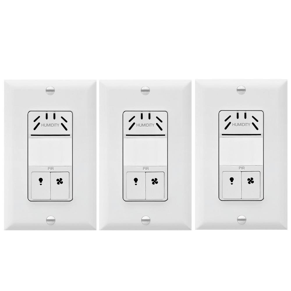 TOPGREENER 3 Amp 3Speed Dual Tech Humidity Sensor Switch Bathroom