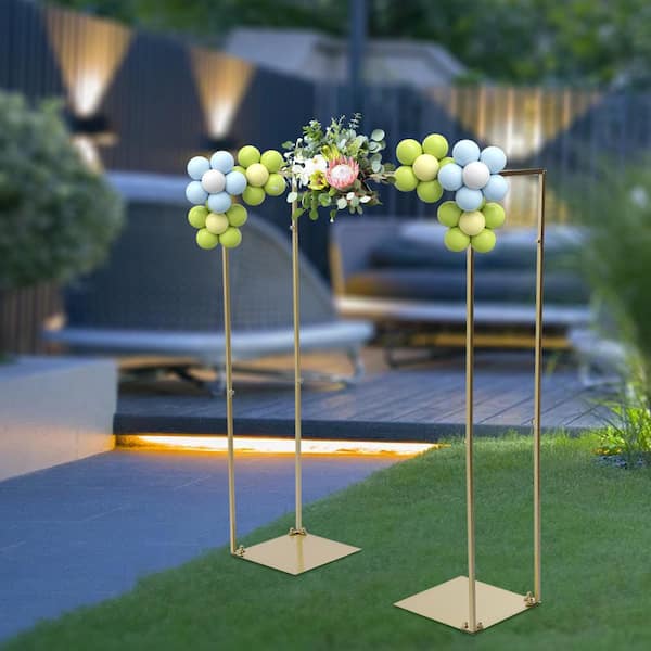 7 ft Square Wood Wedding Arch Backdrop Stand - Dark Brown