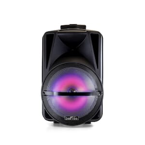12 in. Bluetooth Rechargeable Portable PA Party Speaker with Reactive LED Lights