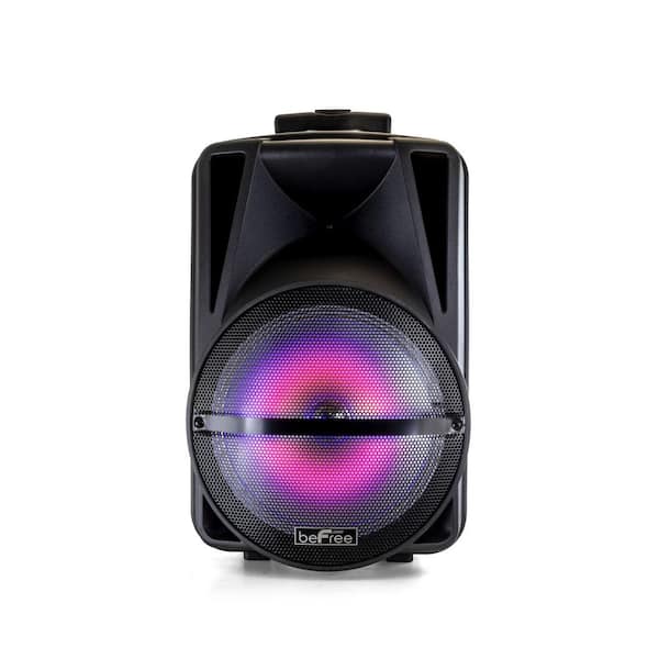 BEFREE SOUND 12 in. with Reactive Rechargeable The - Lights PA Party Home LED Speaker Bluetooth 985112791M Depot Portable