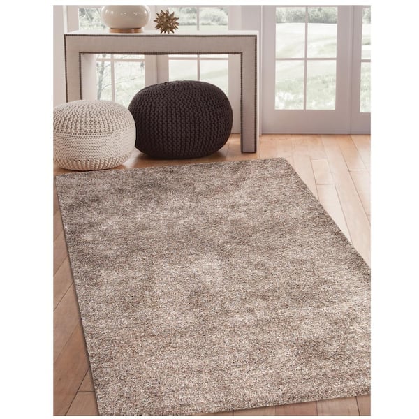 Unbranded Lifestyle Silver Shag 5 ft. x 8 ft. Area Rug