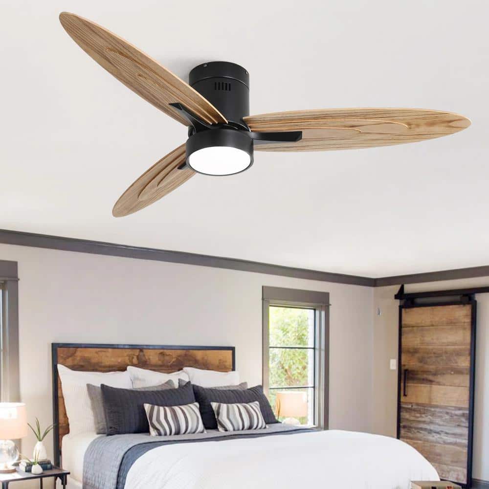 56 in. Indoor Integrated LED Black Ceiling Fan with Light Kit and Remote Control price history on PriceWatchPro