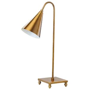 Annetta 20 in. Gold Arc Table Lamp with Gold Shade