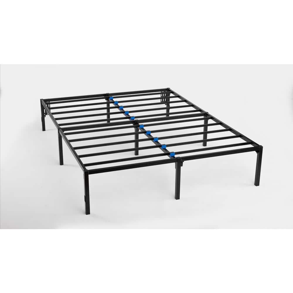 King Size Black Metal Mattress Foundation with Quick Snap Assembly