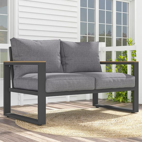 SUNVIVI 75'' Metal Outdoor Loveseat