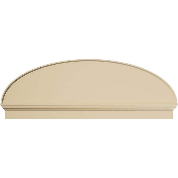 Ekena Millwork 66-in. W x 23-3/8-in. H x 2-3/4-in. P Elliptical Smooth Signature Urethane Combination Pediment, Primed Tan