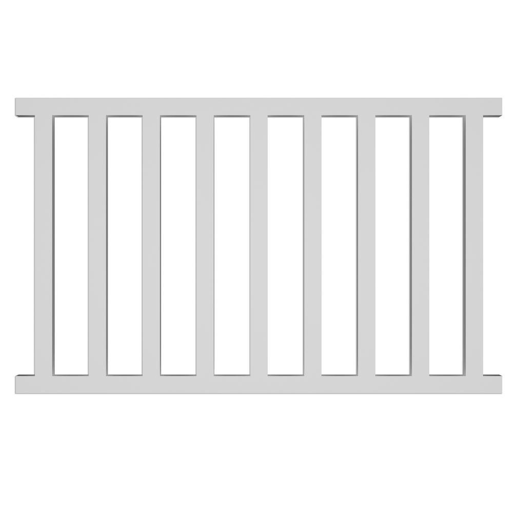 Picket 29 in. x 4 ft. White Decorative Vinyl Rail Panel