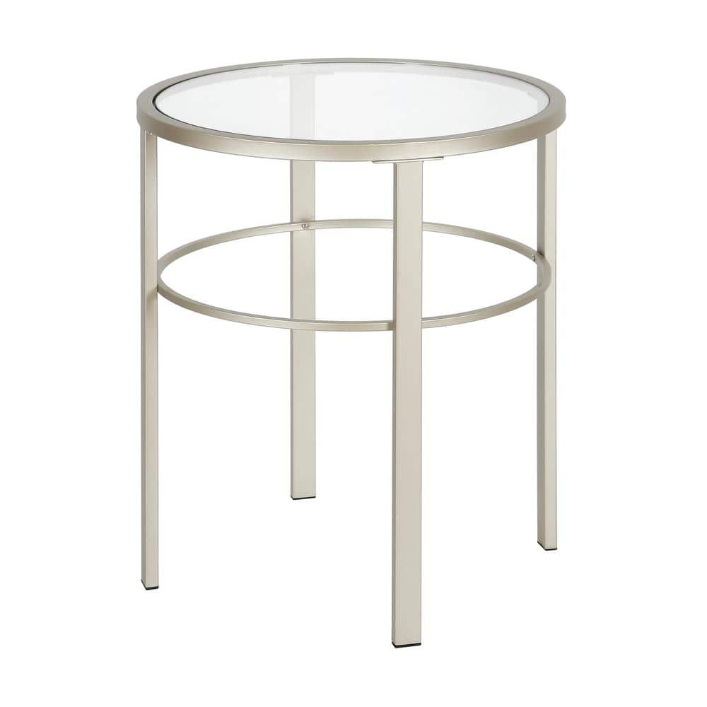 Meyer&Cross Gaia 22-3/4 in. Satin Nickel Side Table ST0515 - The Home Depot