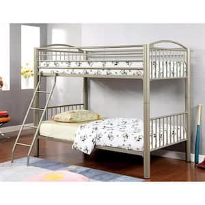 Metallic Gold Twin Adjustable Bunk Bed with Metal Frame