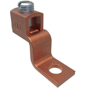 Copper Mechanical Lug Offset, Conductor Range 6-14, 1 Port, 1-Hole, #10in Bolt Size (15-Pack)