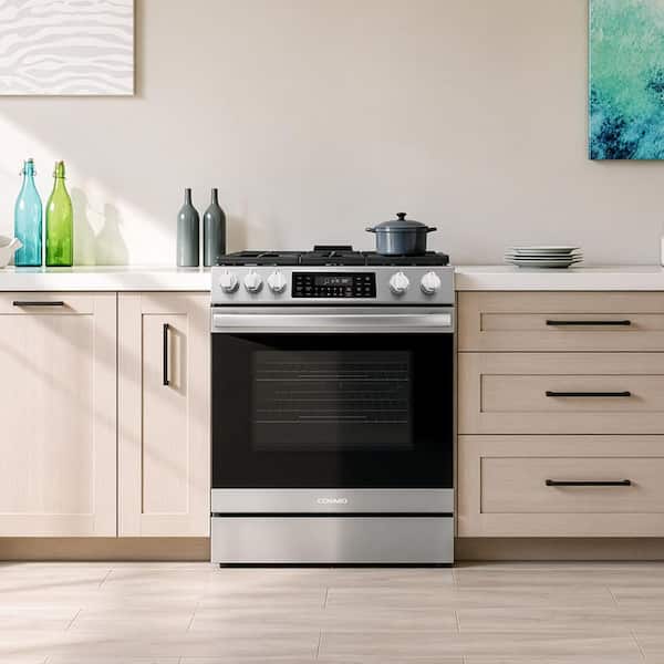 30 in. Lumin Collection 6.1 cu. ft. Gas Range with 5 Burners, Convection Oven, Self Clean, Air Fry in Stainless Steel