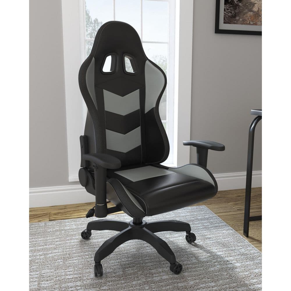 Lynxtyn 26.63" Black & Gray LED Gaming Office Chair