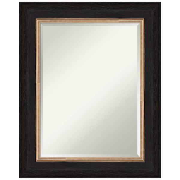 Amanti Art Vogue Black 24.5 in. W x 30.5 in. H Framed Beveled Bathroom Vanity Mirror in Black