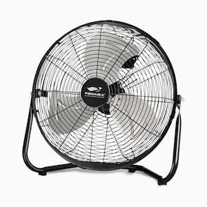 12 in. High Velocity Cradle Floor Fan in Black with 3 Speed Control