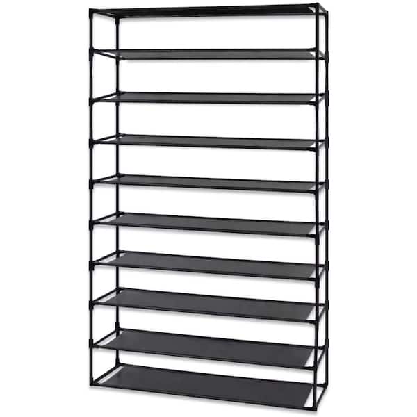 Karl home 63 in. H 50-Pair Black Shoe Rack 416345165883 - The Home Depot