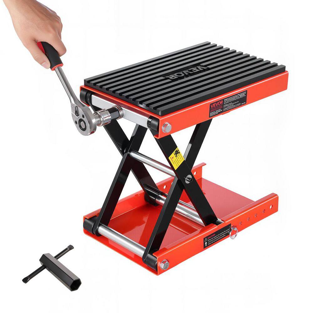 Motorcycle Lift with 1200 lbs. Capacity, Wide Deck Scissor Jack, Adjustable Height 4.1-15 in. Durable Steel Repair Stand price history on PriceWatchPro