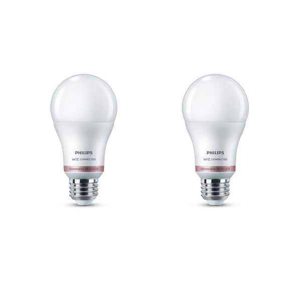 Philips Daylight A19 LED 60-Watt Equivalent Dimmable Smart Wi-Fi Wiz Connected Wireless Light Bulb (2-Pack)