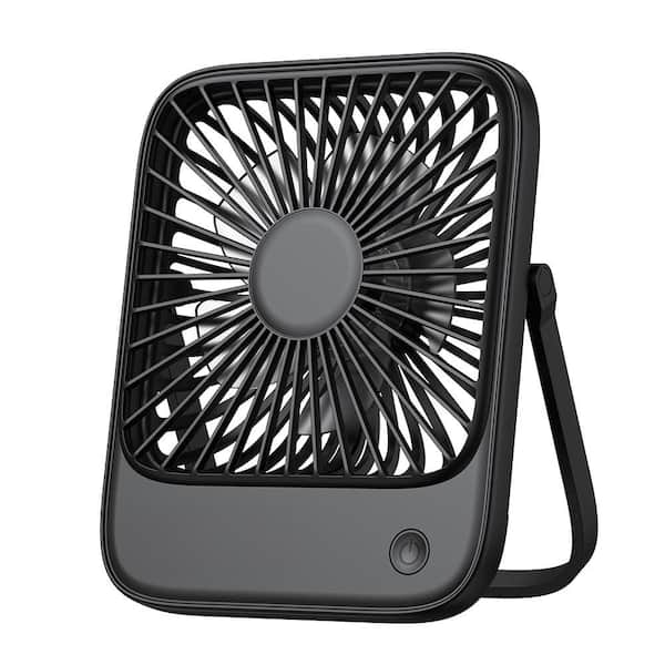 5 in. 4 Speeds Mini Desk Fan in Black, with Quiet Operation Digital Display for Office Bedroom, 2PC
