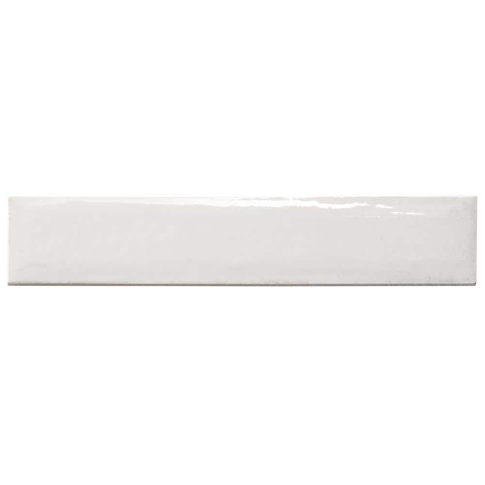 White Polished Porcelain Rectangular Subway Wall Tile 3-in x 16-in