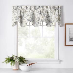 Abigail 17 in L Polyester/Cotton Lined Scallop Valance in Porcelain