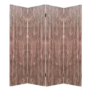 SG-328A Woodland Screen 7 ft. Brown 4-Panel Room Divider
